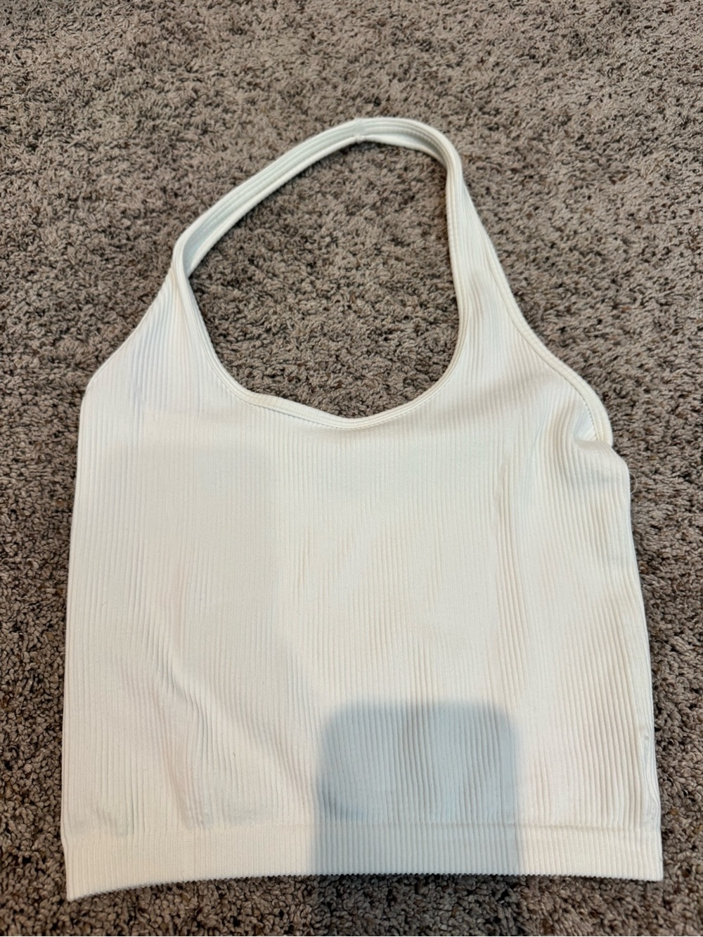 American Eagle Outfitters White Ribbed Halter Chemise